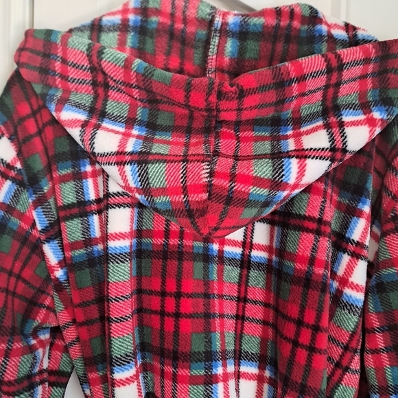 ALEXANDER DEL ROSSA plush plaid hooded bathrobe check robe COZY coastal TAGS SM - Picture 7 of 13